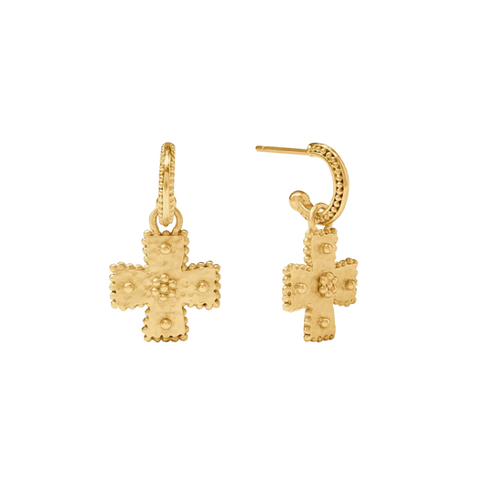 Julie Vos Malta Canterbury Hoop & Charm Earring-Gold