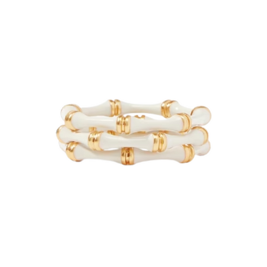 Julie Vos Bamboo Trio Ring-Ivory Enamel-7