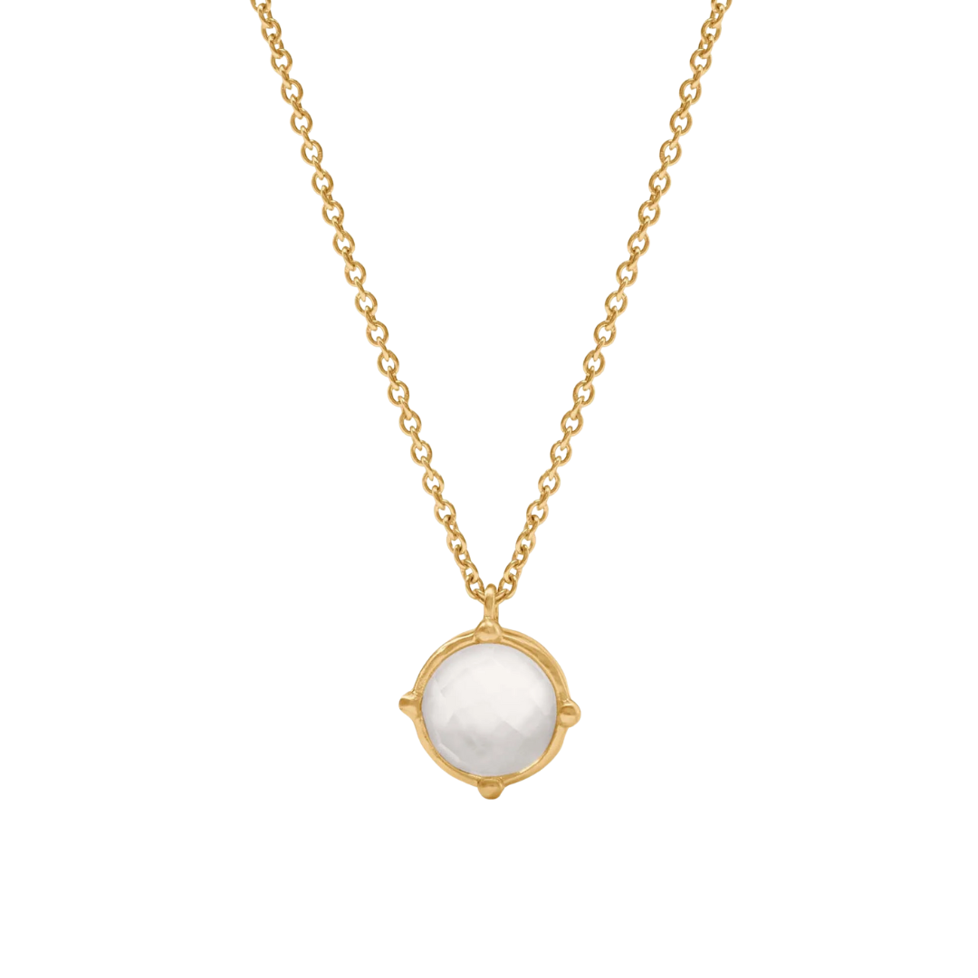 Julie Vos Honeybee Solitaire Necklace - Gold - Iridescent Clear Crystal