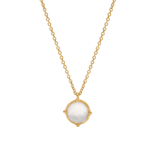Julie Vos Honeybee Solitaire Necklace - Gold - Iridescent Clear Crystal