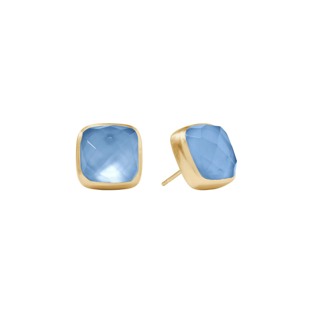 Julie Vos Catalina Stud - Gold - Iridescent Chalcedony Blue - OS