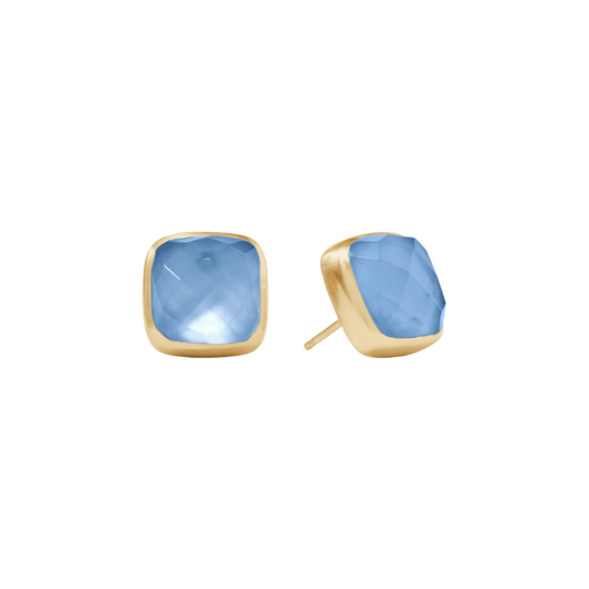Julie Vos Catalina Stud - Gold - Iridescent Chalcedony Blue - OS