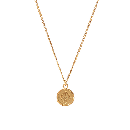 Julie Vos Fleur-de-Lis Solitaire Necklace - Gold - Iridescent Montana Blue