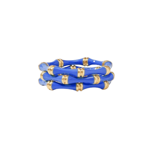 Julie Vos Bamboo Trio Ring-Lapis Blue Enamel-8