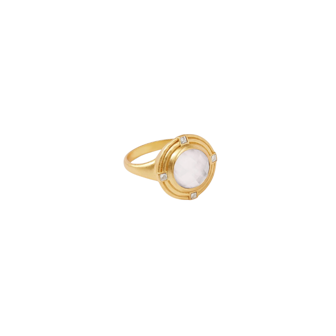 Julie Vos Astor Ring - Gold - Iridescent Clear Crystal - 7