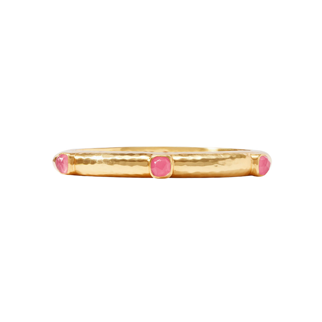 Julie Vos Catalina Hinge Bangle - Gold - Iridescent Peony Pink - OS