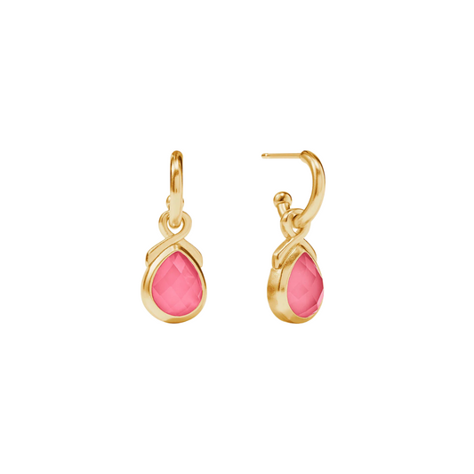 Julie Vos The Pink Hoop and Charm Earring - Iridescent Peony Pink