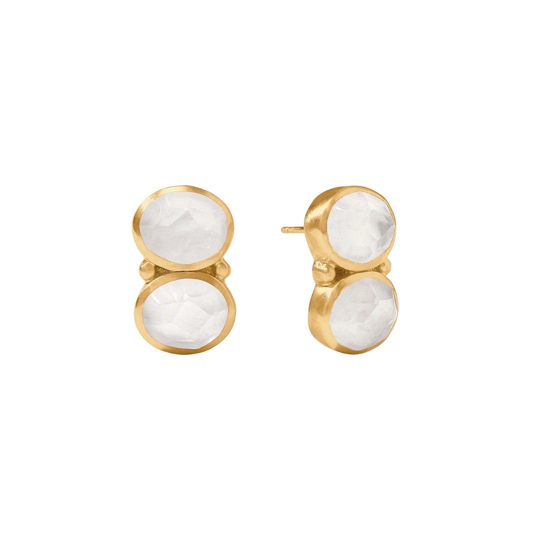 Julie Vos Honey Duo Earring - Gold - Iridescent Clear Crystal - OS
