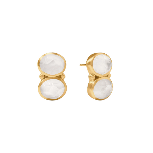 Julie Vos Honey Duo Earring - Gold - Iridescent Clear Crystal - OS