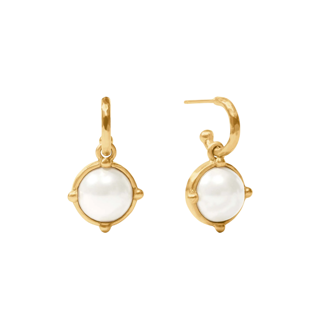 Julie Vos Honeybee Hoop & Charm Earring-Pearl-OS