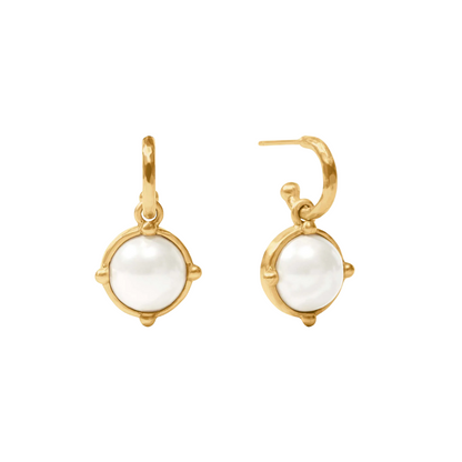 Julie Vos Honeybee Hoop & Charm Earring-Pearl-OS