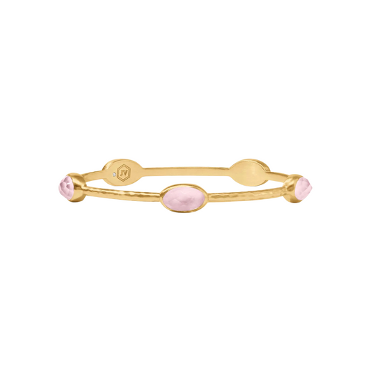 Julie Vos Ivy Stone Bangle-Gold-Iridescent Rose-M