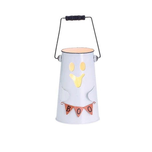 Burton and Burton Small Candleholder Ghost Holding Boo Banner