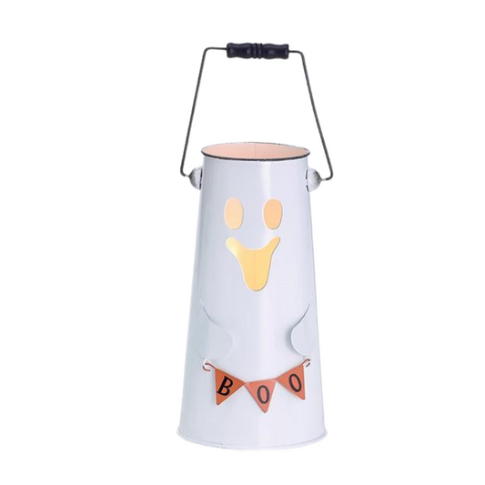 Burton and Burton Large Candleholder Ghost Holding Boo Banner