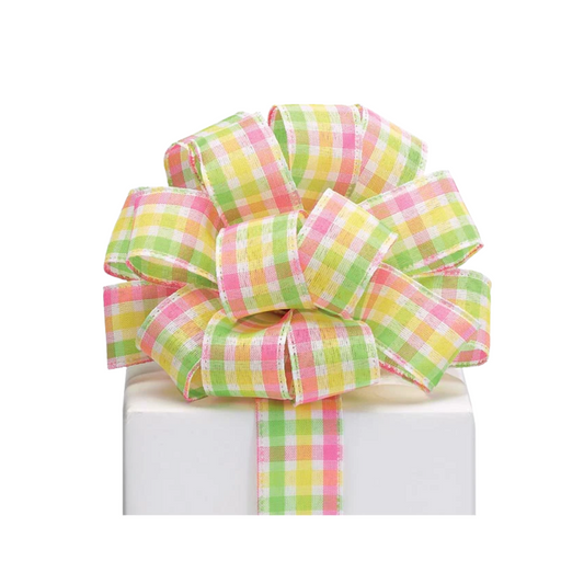 Burton and Burton Yellow and Green Tartan Ribbon - 1.5" x 20Y