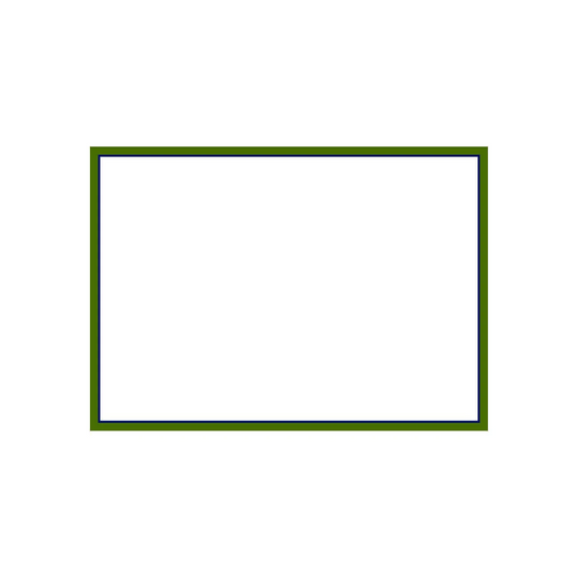 Caspari Classic Two Tone Hunter Green and Navy Border Correspondence Cards