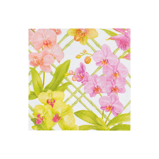 Caspari Orchid Conservatory Cocktail Napkins