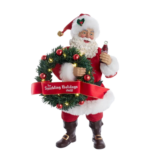 Burton and Burton Coke Santa with Lighted Wreath
