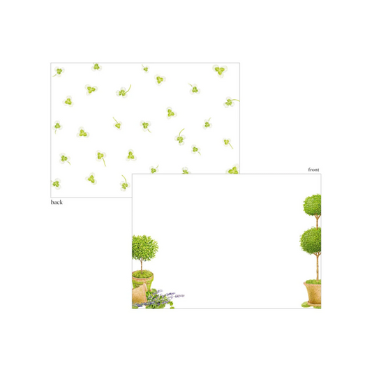 Caspari Potted Topiaries Correspondence Cards