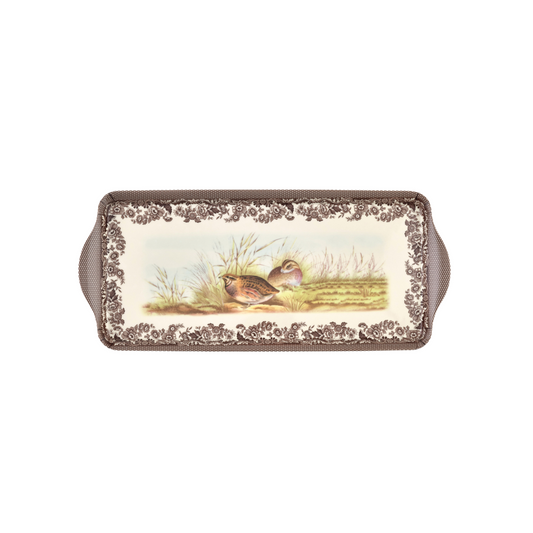 Spode Handled Melamine Sandwich Tray Woodland Quail - 15"