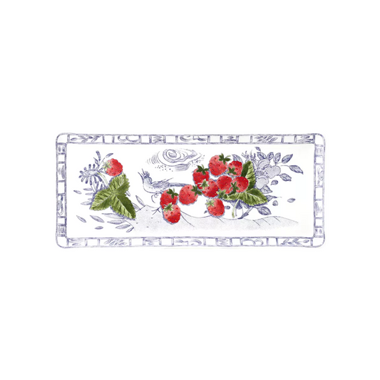 Gien Oiseau Bleu Fruits Oblong Serving Tray