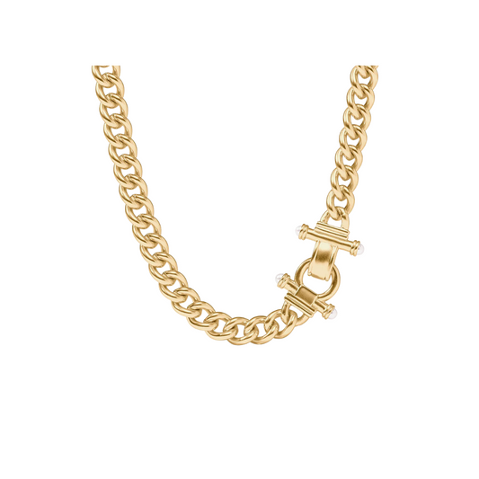 Julie Vos Dolce Demi Link Necklace- Pearl- OS
