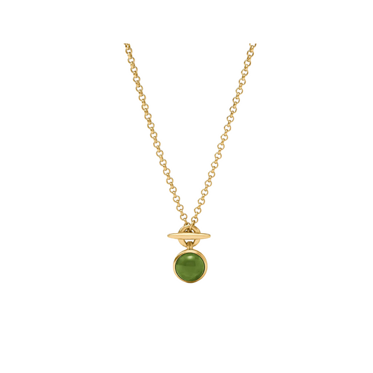 Julie Vos Solara Solitaire Necklace- Gold- Iridescent Palmetto
