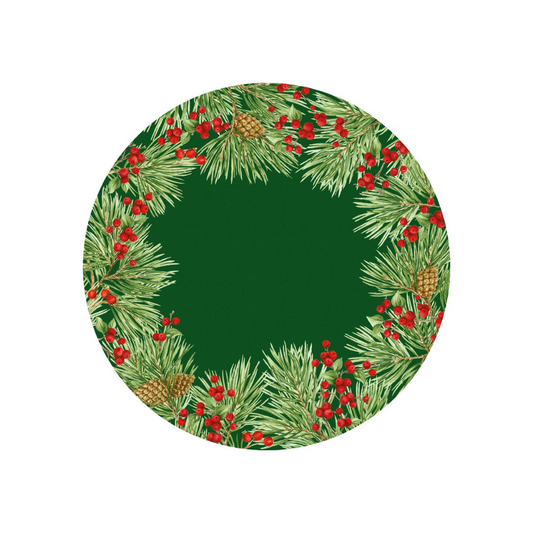 Caspari Evergreen and Berries Paper Placemats