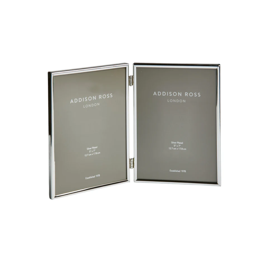 Addison Ross Fine Edged Silver Double Photo Frame