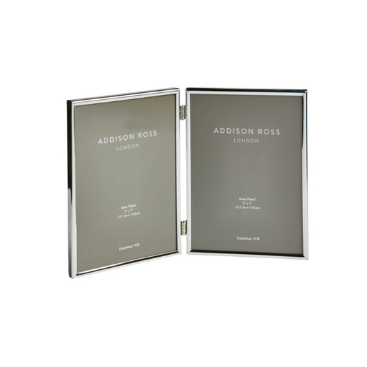 Addison Ross Fine Edged Silver Double Photo Frame
