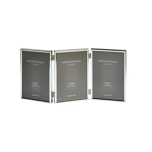 Addison Ross Fine Edged Silver Triple Photo Frame - 2x3
