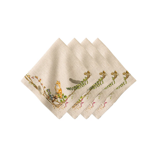 Juliska Forest Walk Café Au Lait with Animals Napkins