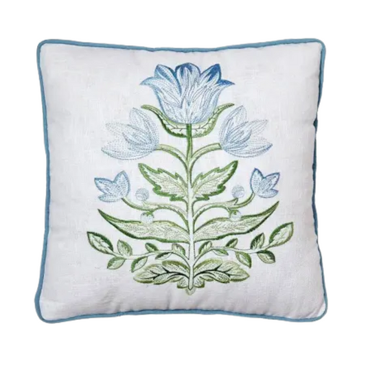Mughal Flower Embroidered Pillow