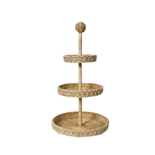 Juliska Provence Rattan 3-Tier Shelving Unit - Whitewash