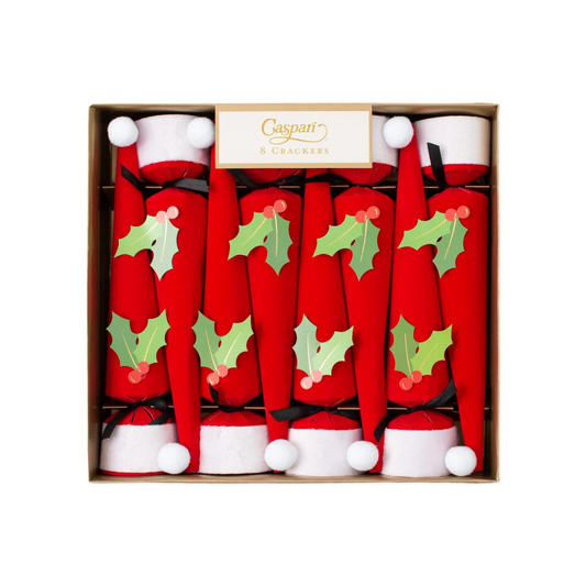 Caspari Santa Hat Cone-Shaped Celebration Christmas Crackers