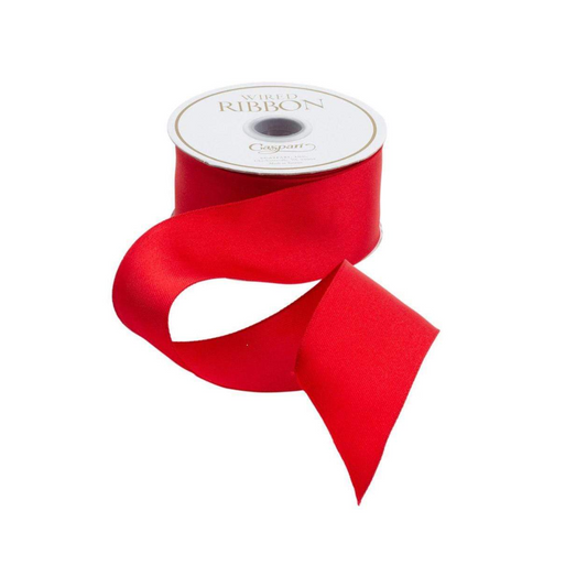 Caspari Solid Red Satin Wired Ribbon