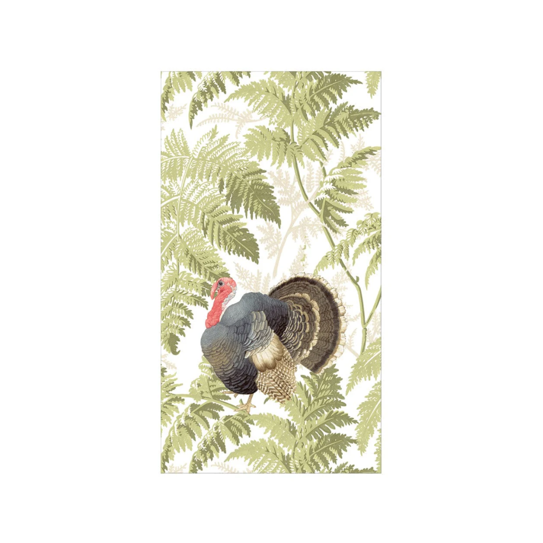 Caspari Turkey Among Ferns Guest Towels