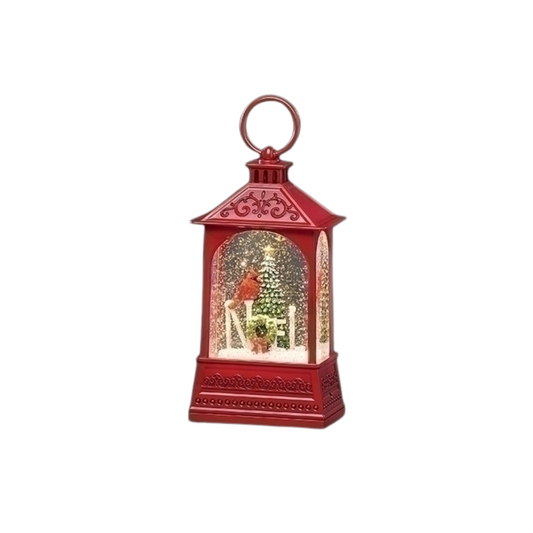 8" Lighted Swirl Cardinal Water Lantern