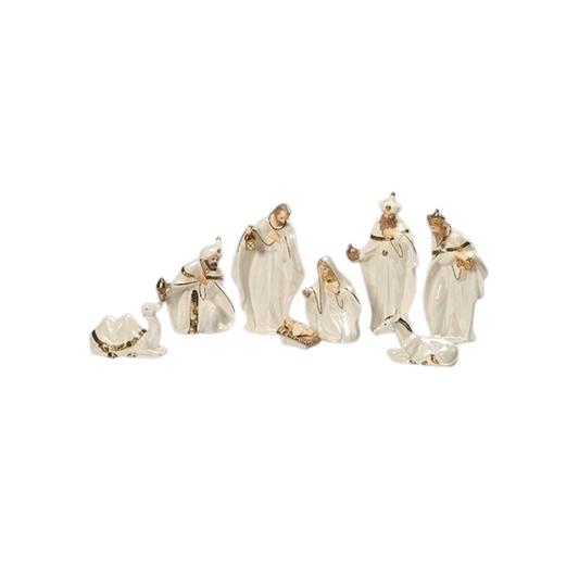 White and Gold Nativity Set