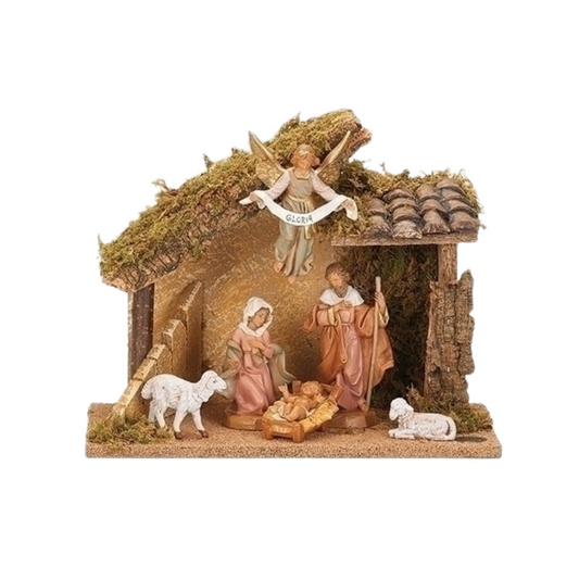 6 Piece Nativity Set with Italian Stable