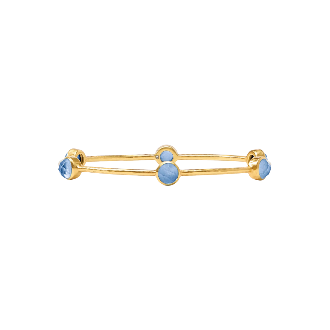 Julie Vos Milano Luxe Bangle-Iridescent Chalcedony Blue-S