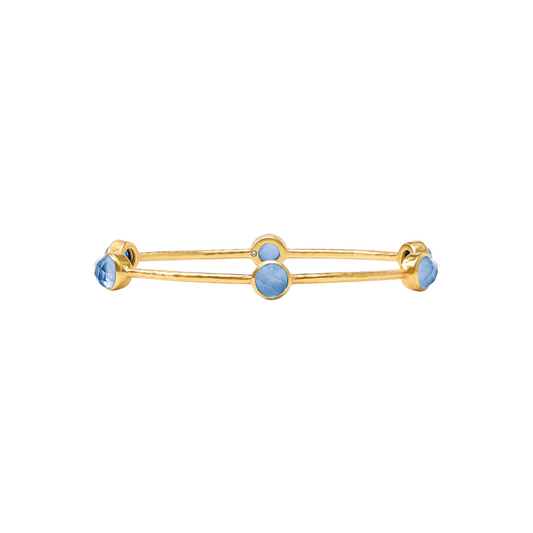 Julie Vos Milano Luxe Bangle-Iridescent Chalcedony Blue-S