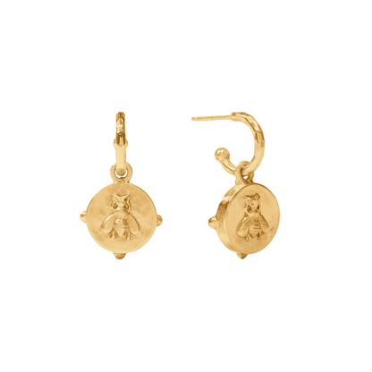 Julie Vos Honeybee Hoop & Charm Earring-Pearl-OS