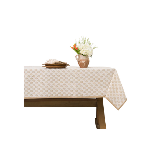 Pomegranate Anika Beige Tablecloth