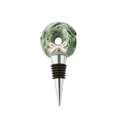 Very Merry Wreath Bottle Stopper
