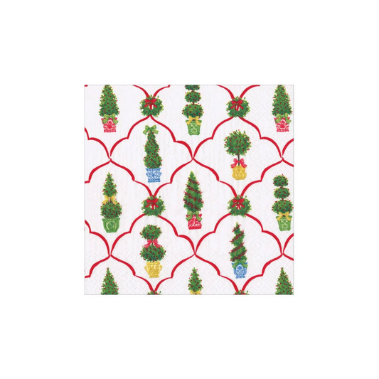 Caspari Petit Jardin De Noel Cocktail Napkins