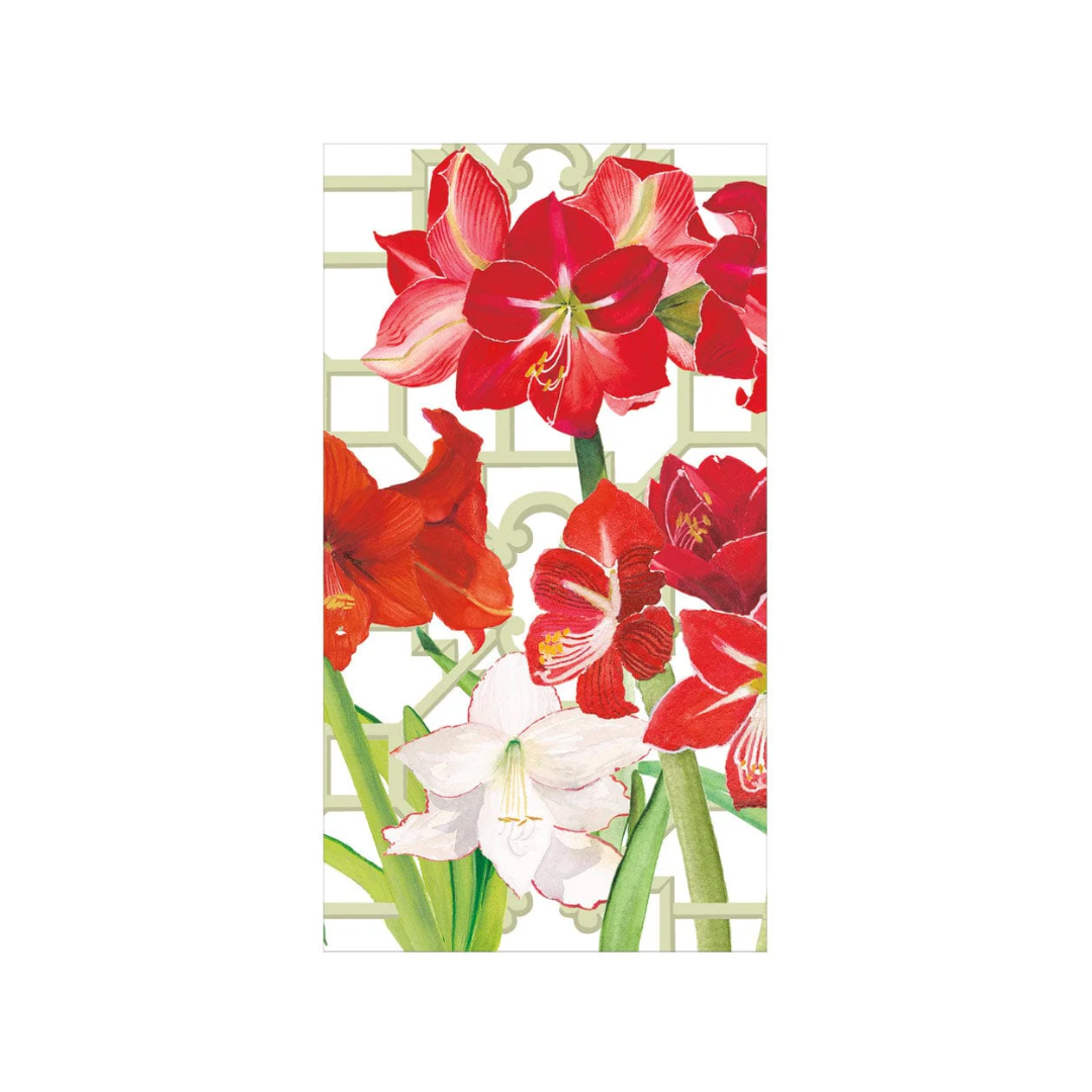 Caspari Amaryllis Conservatory Guest Towels