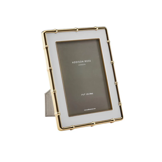 Addison Ross White and Gold Bamboo Photo Frame - 5x7