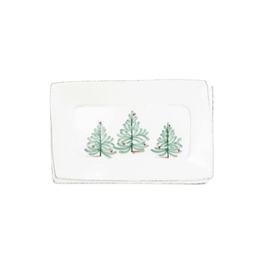 Vietri Lastra Holiday Small Rectangular Tray