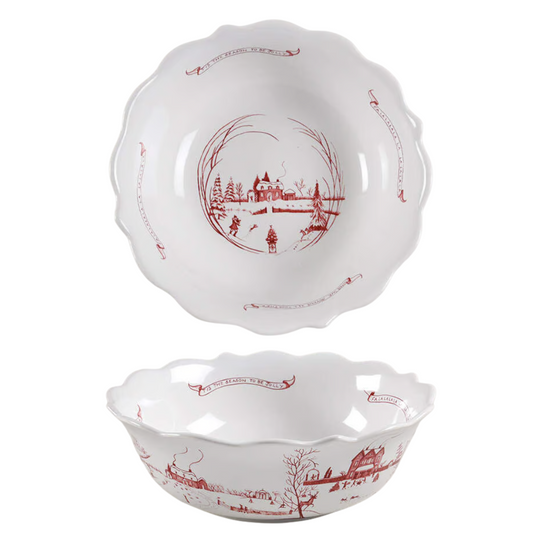 Juliska Country Estate Winter Frolic 11" Serving Bowl -Ruby
